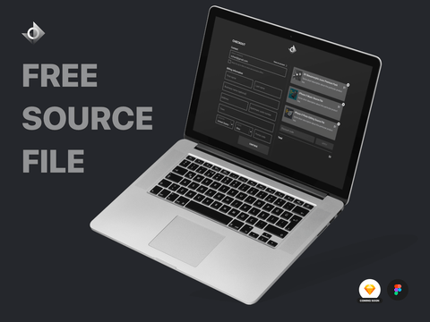 A desktop web checkout page with the text "Free Source File!". 